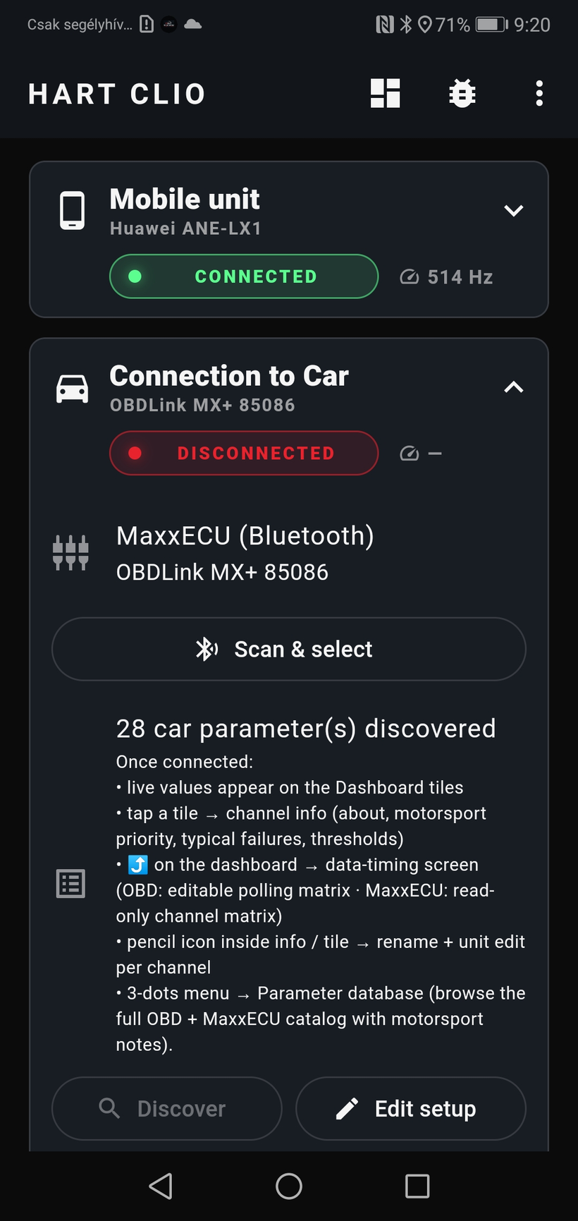 RSD Collector app screen